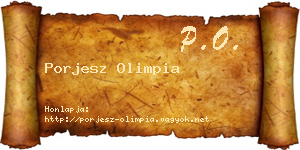 Porjesz Olimpia névjegykártya